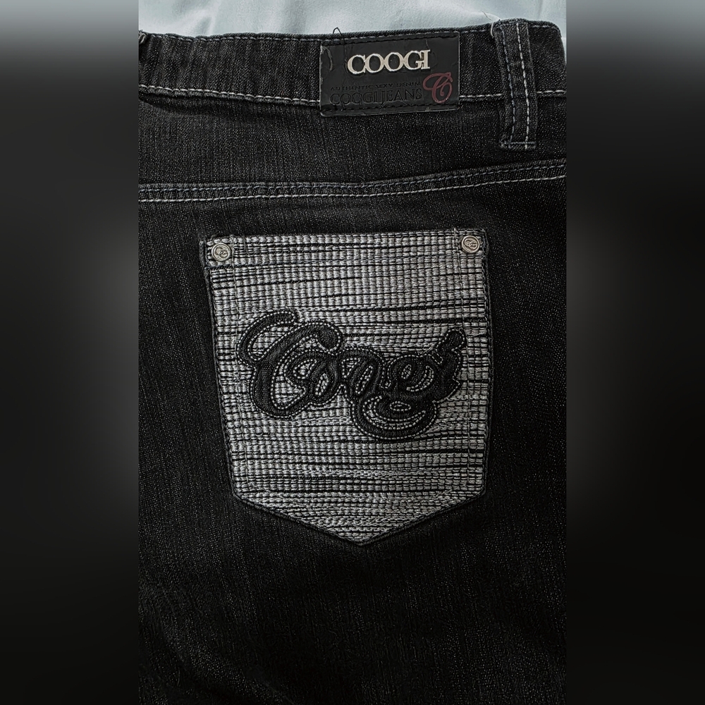 COOGI Black Faded Embroidered Straight Leg Women's Jeans Size 15/16 (Junior Sz) - Picture 9 of 10